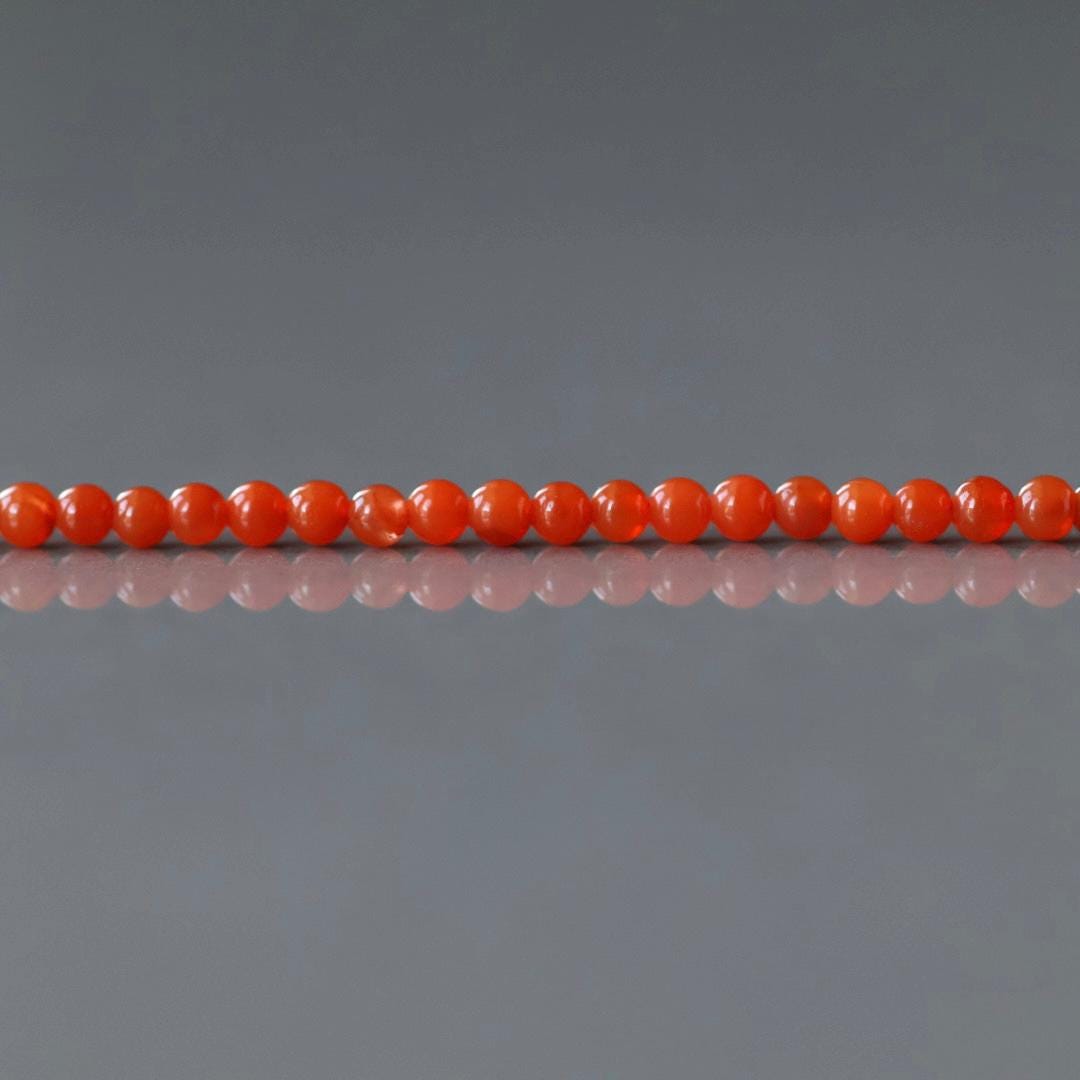 2.5mm Carnelian Beads – Tiny Smooth Round Natural Gemstone 15" Strand