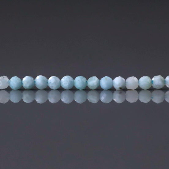 2.5mm Larimar Faceted Beads 15" 2mm Dominican Larimar Genuine Gemstone Beads for Jewelry Making Beading Craft Gift Beads Pale Blue Spacers