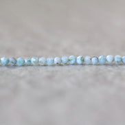 2.5mm Dominican Larimar Beads - Tiny Faceted Round Natural Gemstone 15