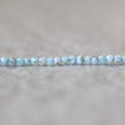 2.5mm Dominican Larimar Beads - Tiny Faceted Round Natural Gemstone 15" Strand