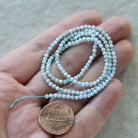 2.5mm Dominican Larimar Beads - Tiny Faceted Round Natural Gemstone 15" Strand