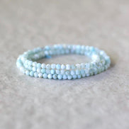 2.5mm Dominican Larimar Beads - Tiny Faceted Round Natural Gemstone 15