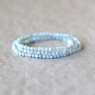2.5mm Dominican Larimar Beads - Tiny Faceted Round Natural Gemstone 15" Strand