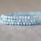 2.5mm Dominican Larimar Beads - Tiny Faceted Round Natural Gemstone 15" Strand
