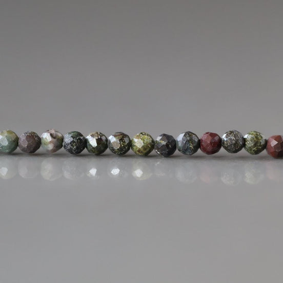 2.5mm Dragon Bloodstone Beads Faceted Genuine Dragon Blood Jasper Beads 15" Gemstone Beads for DIY Jewelry Making Gift for Crafter