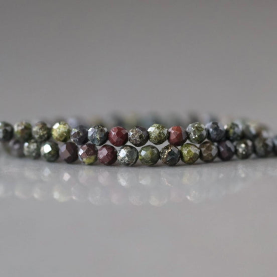 2.5mm Dragon Bloodstone Beads Faceted Genuine Dragon Blood Jasper Beads 15" Gemstone Beads for DIY Jewelry Making Gift for Crafter