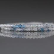 2.5mm Dumortierite In Quartz Beads – Tiny Faceted Round Natural Gemstone 15