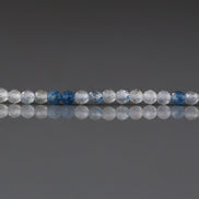 2.5mm Dumortierite In Quartz Beads – Tiny Faceted Round Natural Gemstone 15