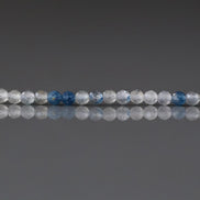2.5mm Dumortierite In Quartz Beads – Tiny Faceted Round Natural Gemstone 15