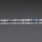 2.5mm Dumortierite In Quartz Beads – Tiny Faceted Round Natural Gemstone 15