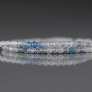 2.5mm Dumortierite In Quartz Beads – Tiny Faceted Round Natural Gemstone 15