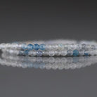 2.5mm Dumortierite In Quartz Beads – Tiny Faceted Round Natural Gemstone 15" Strand