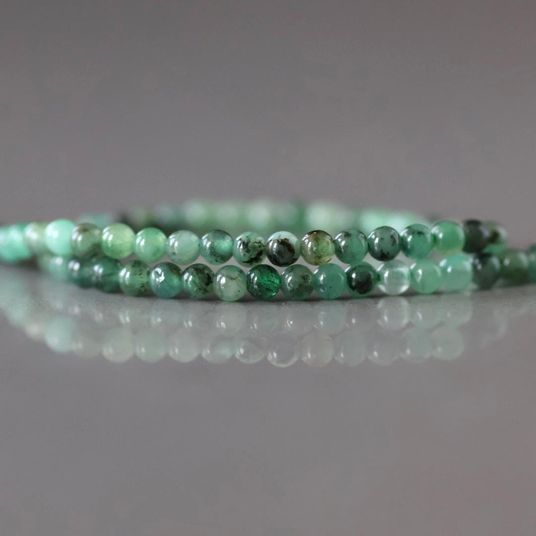 2.5mm Emerald Beads ‚Äì Tiny Smooth Round Natural Gemstone 15" Strand