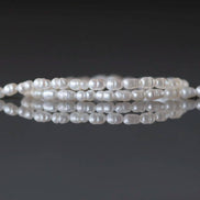 2.5mm Tiny Freshwater Pearl Beads Rice Shape Pearls White Baroque 13