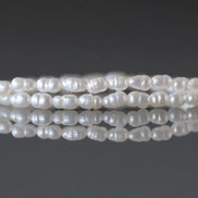 2.5mm Tiny Freshwater Pearl Beads Rice Shape Pearls White Baroque 13