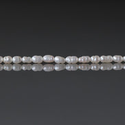 2.5mm Tiny Freshwater Pearl Beads Rice Shape Pearls White Baroque 13