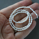 2.5mm Freshwater Pearl Beads - Tiny Rice Natural Pearl 13" Strand