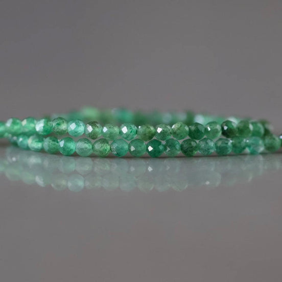 2.5mm Natural Fuchsite Micro Faceted Beads Genuine Small Emerald Green Beads 15” Gemstone Beads for Jewelry Making