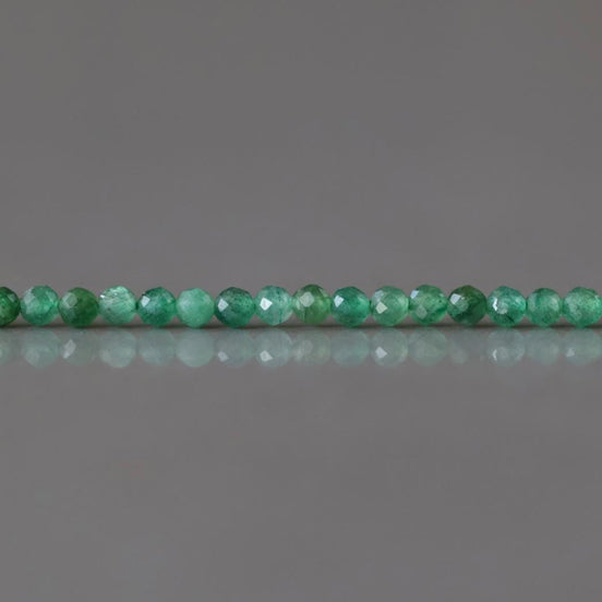 2.5mm Natural Fuchsite Micro Faceted Beads Genuine Small Emerald Green Beads 15” Gemstone Beads for Jewelry Making