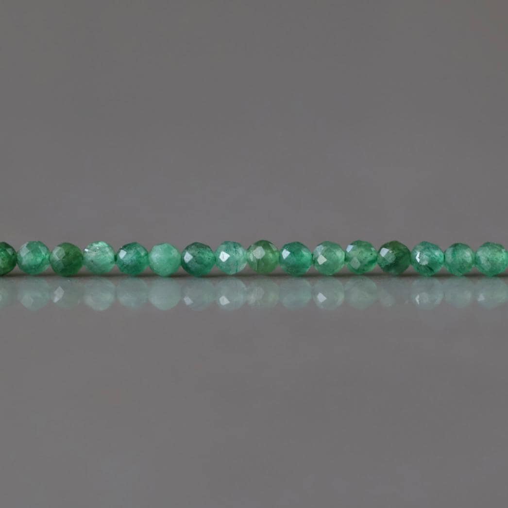 2.5mm Fuchsite Beads ‚Äì Tiny Faceted Round Natural Gemstone 15" Strand