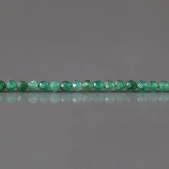 2.5mm Fuchsite Beads ‚Äì Tiny Faceted Round Natural Gemstone 15" Strand