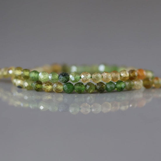 2.5mm Ombre Green Yellow Tourmaline Micro Faceted Beads 15" Sparkly Gemstone Beads Jewelry Making Beading Gift Crafter October Birthstone