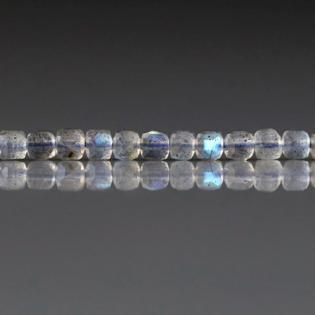 2.5mm AAA Labradorite Cube Beads Faceted Genuine Blue Flash Beads 15" Sparkly Gemstone Beads for DIY Jewelry Making Crafter Gift
