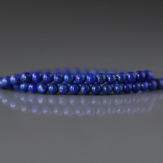 2.5mm Lapis Lazuli Beads – Tiny Smooth Round Natural Gemstone 15" Strand