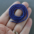 2.5mm Lapis Lazuli Beads – Tiny Smooth Round Natural Gemstone 15" Strand