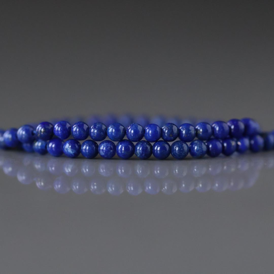 2.5mm Lapis Lazuli Beads – Tiny Smooth Round Natural Gemstone 15" Strand
