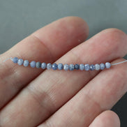 2.5mm Lavender Blue Sapphire Beads Rondelle 18 PCs Faceted Genuine Gemstone Beads Jewelry Making Beading Craft Gift September Birthstone