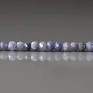 2.5mm Lavender Blue Sapphire Beads Rondelle 18 PCs Faceted Genuine Gemstone Beads Jewelry Making Beading Craft Gift September Birthstone