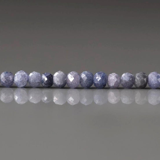2.5mm Lavender Blue Sapphire Beads Rondelle 18 PCs Faceted Genuine Gemstone Beads Jewelry Making Beading Craft Gift September Birthstone