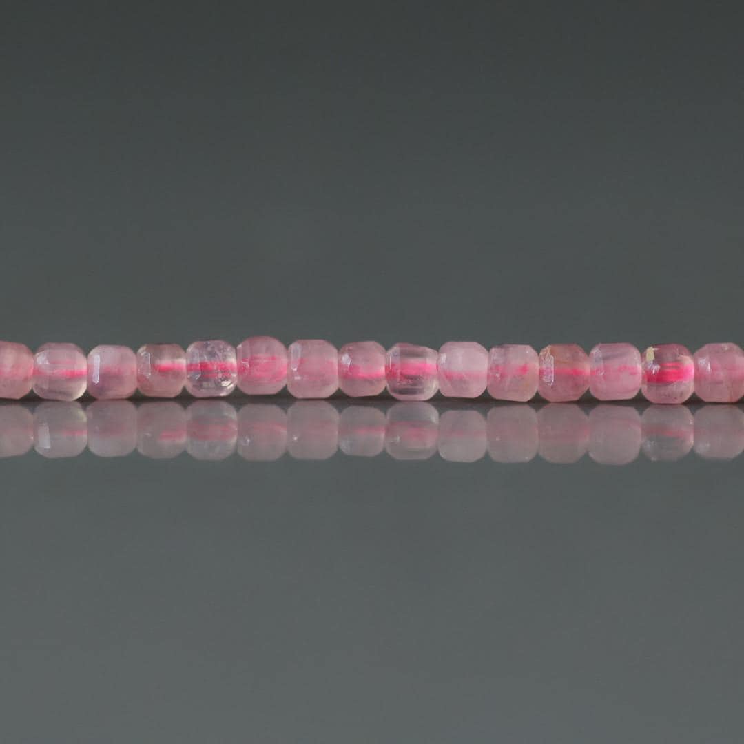 2.5mm AAA Madagascar Rose Quartz Cube Beads 7" Pale Pink Genuine Gemstone Beads for Jewelry Making Beading Craft Gift Beads