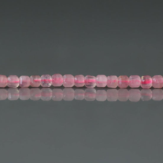 2.5mm AAA Madagascar Rose Quartz Cube Beads 7" Pale Pink Genuine Gemstone Beads for Jewelry Making Beading Craft Gift Beads