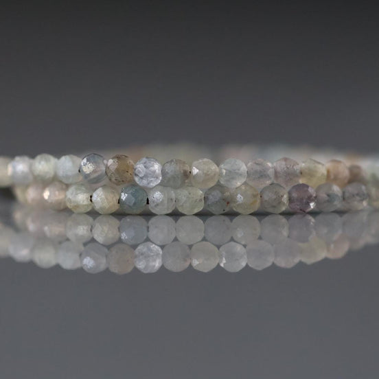 2.5mm Montana Sapphire Beads – Tiny Faceted Round Natural Gemstone 15" Strand