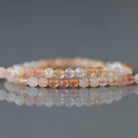 2.5mm Orange Botswana Agate Beads ‚Äì Tiny Faceted Round Natural Gemstone 15" Strand