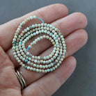 2.5mm Pale Peruvian Turquoise Beads ‚Äì Tiny Faceted Round Natural Gemstone 15" Strand
