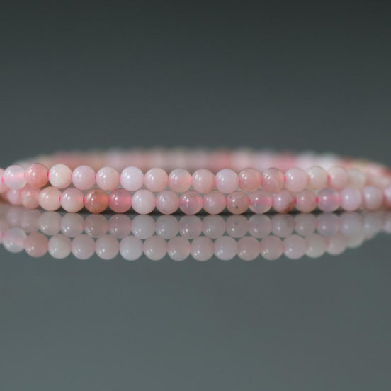 2.5mm Peruvian Pink Opal Beads - Round Smooth Natural Gemstone 15"