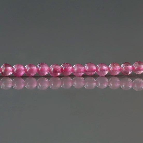 2.5mm Pink Tourmaline Smooth Beads 15" Transparent Gemstone Beads for Jewelry Making Beading Gift for Crafters October Birthstone