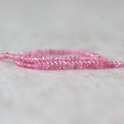 2.5mm Pink Tourmaline Smooth Beads 15" Transparent Gemstone Beads for Jewelry Making Beading Gift for Crafters October Birthstone