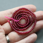 2.5mm Pyrope Garnet Beads – Tiny Smooth Round Natural Gemstone 15" Strand