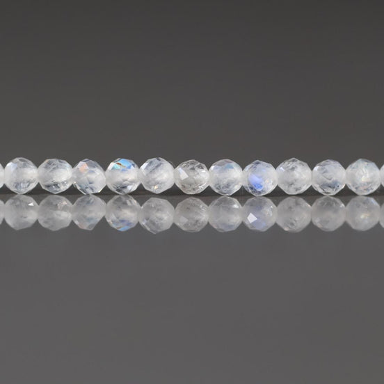 2.5mm AAA Rainbow Moonstone Faceted Beads 12.5" Moonstone Gemstone Beads Beading Crafter Gift June Birthstone DIY Jewelry Fertility Stone