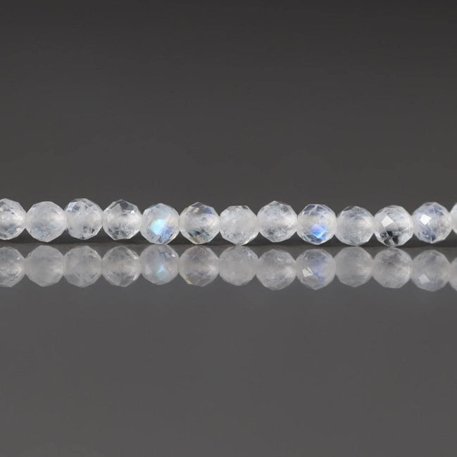 2.5mm AAA Rainbow Moonstone Faceted Beads 12.5" Moonstone Gemstone Beads Beading Crafter Gift June Birthstone DIY Jewelry Fertility Stone