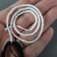 2.5mm Rainbow Moonstone Beads - Tiny Faceted Round Natural Gemstone 12.5
