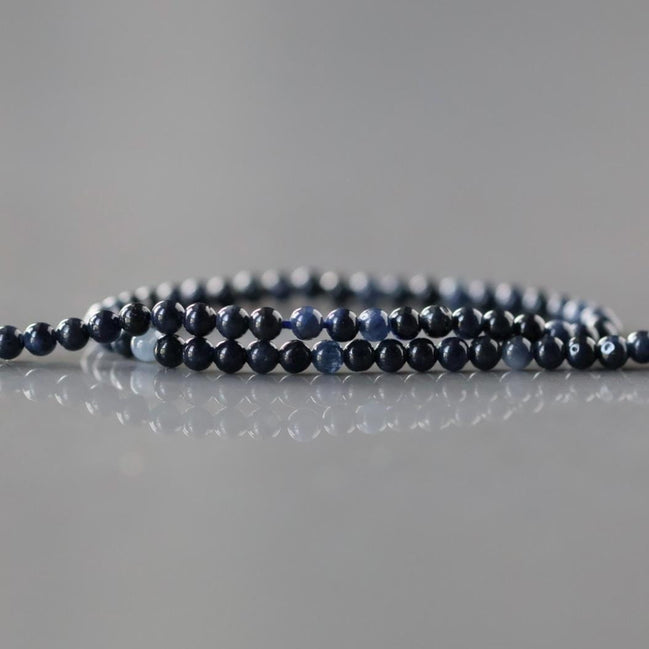 2.5mm Raw Sapphire Beads – Tiny Smooth Round Natural Gemstone 15" Strand