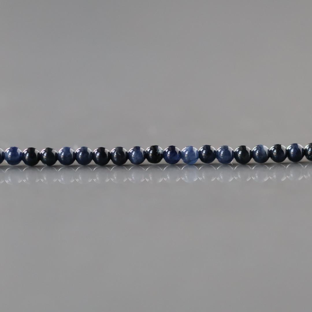 2.5mm Raw Sapphire Beads – Tiny Smooth Round Natural Gemstone 15" Strand