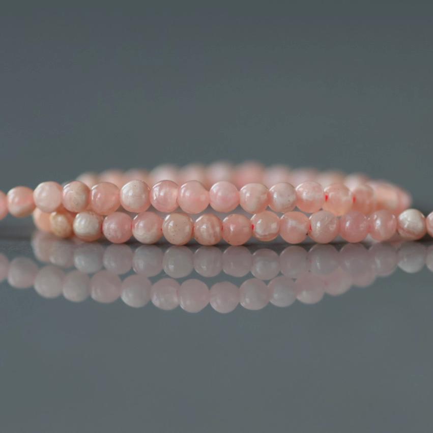 2.5mm Natural Rhodochrosite Smooth Beads 15" Nude Pink Genuine Gemstone Beads Jewelry Making Beading Craft Gift Beads Self-Love Abundance
