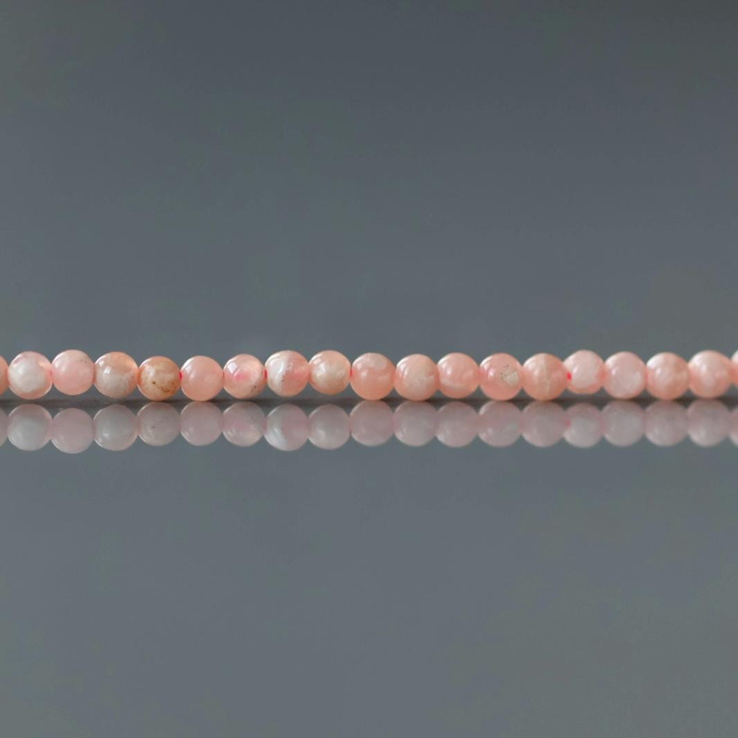 2.5mm Rhodochrosite Beads ‚Äì Tiny Smooth Round Natural Gemstone 15" Strand
