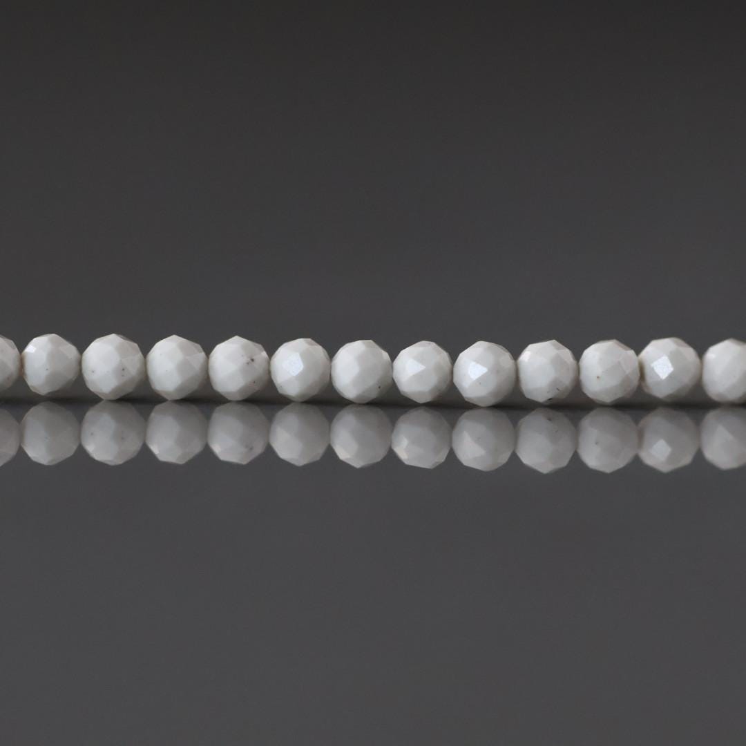 2.5mm White Fossil Jasper Beads Micro Faceted Genuine Small White Jasper Beads 15" Gemstone Beads for Jewelry Making Beading Gift Crafter